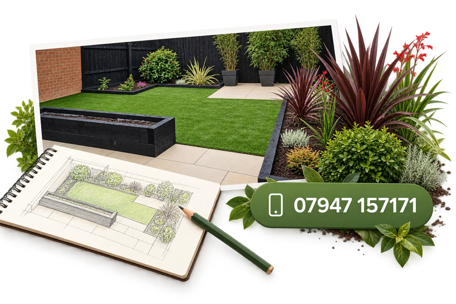 A Greenleaf garden showcase connected to contact details and garden planning.