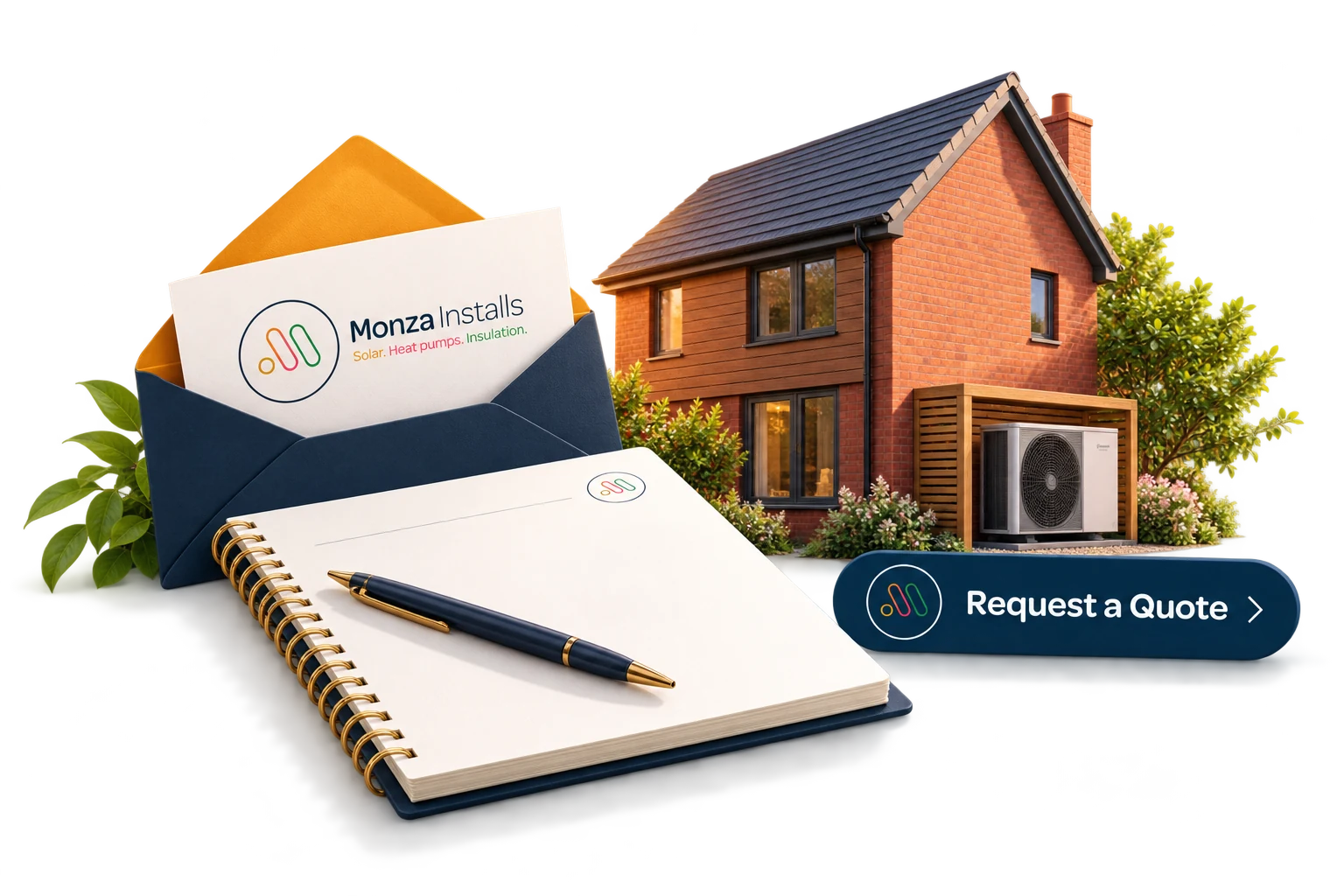 Illustration of home-improvement consultation planning and a quote enquiry.