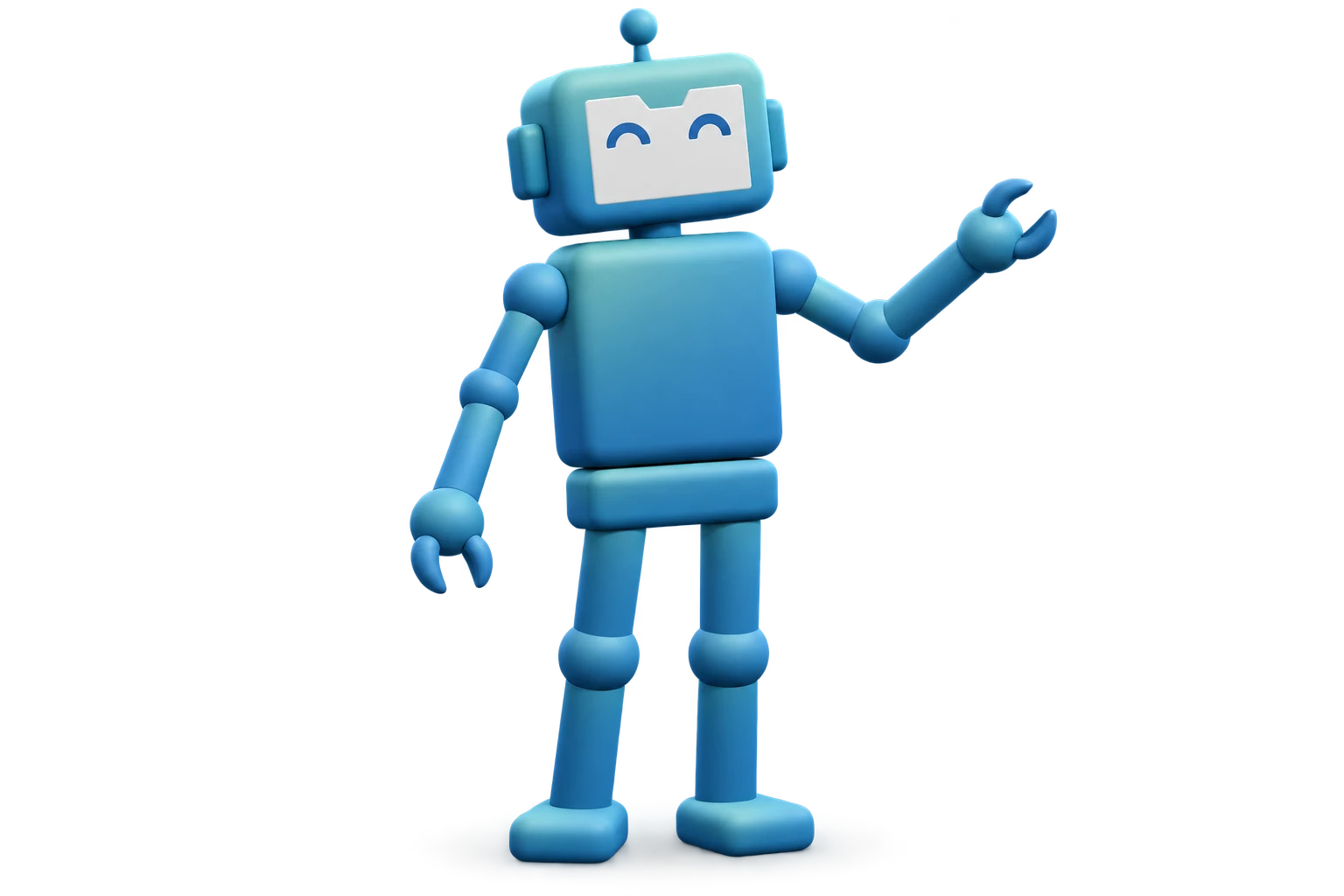 DigiPie’s official Digi mascot with a rectangular torso, jointed cylindrical limbs and claw hands.