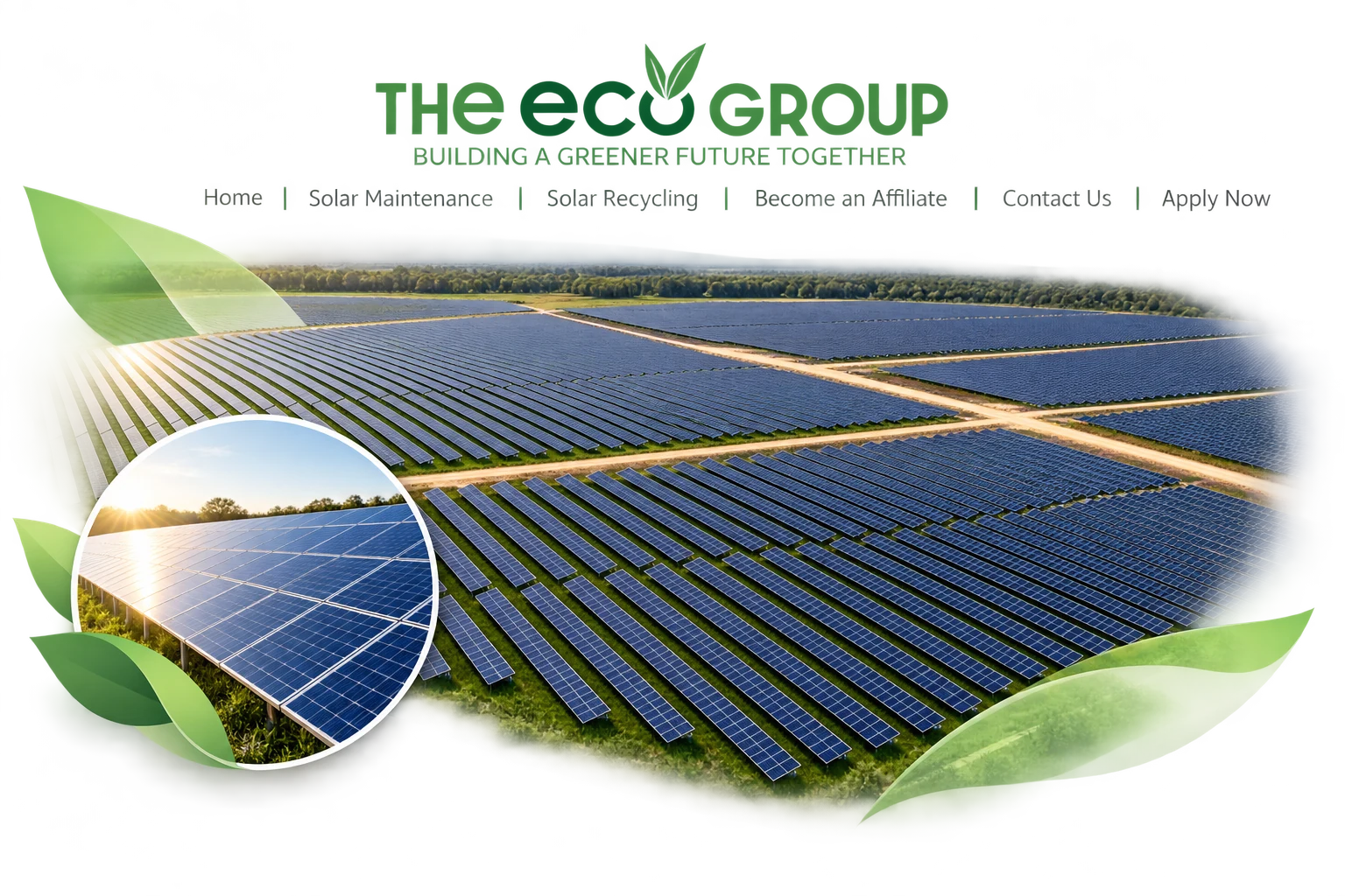 The Eco Group’s commercial solar imagery and service presentation.