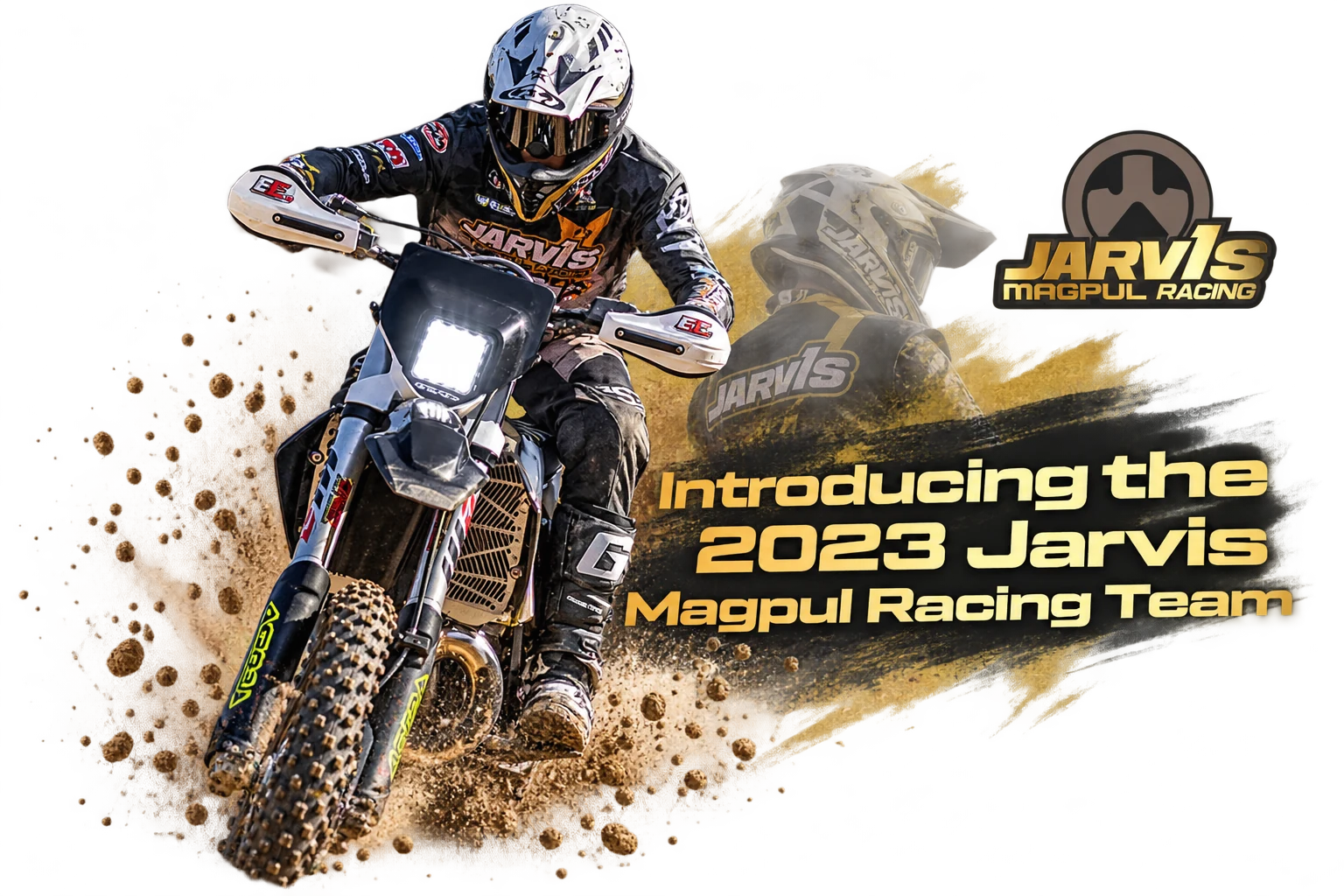 Jarvis Racing’s rider imagery and team identity.